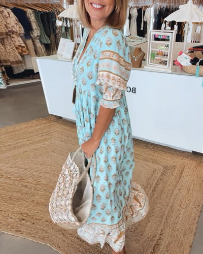 VERONA | BOHO V-NECK  DRESS