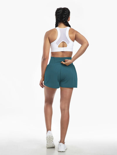 Clara™ | 2-in-1 yoga shorts with high waist, back pocket and side pocket