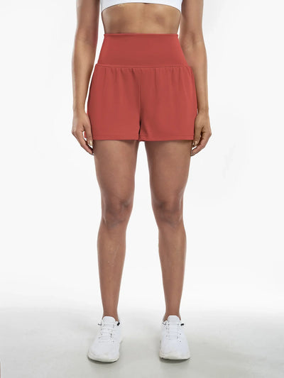 Clara™ | 2-in-1 yoga shorts with high waist, back pocket and side pocket