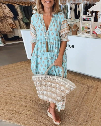 VERONA | BOHO V-NECK  DRESS