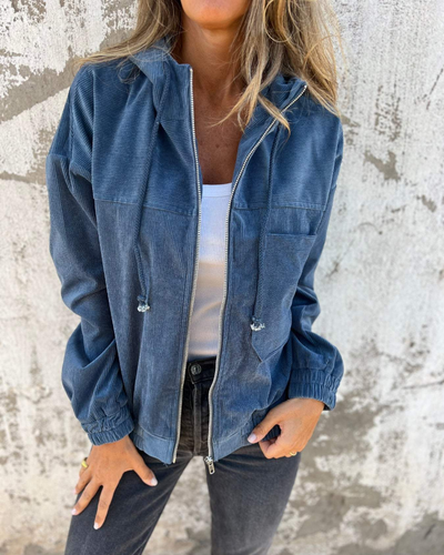 Danna | Cord Jacket with Hood and Zip