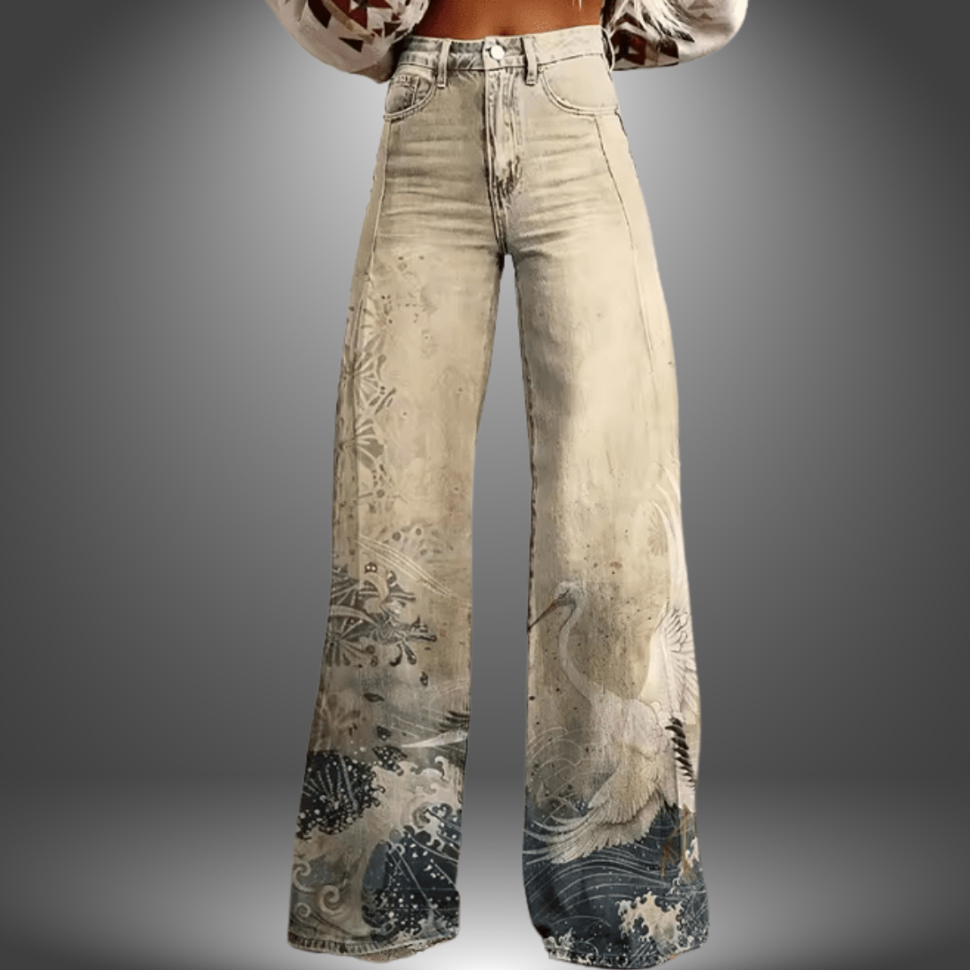 Olivia | Artisan Floral Pattern Trousers
