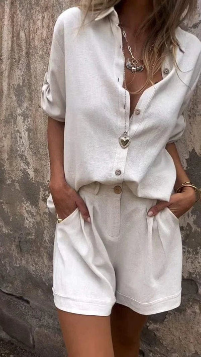 Cotton and Linen Shirt Set