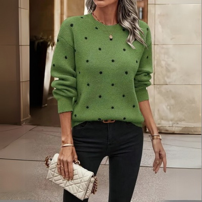 Ava | Long-Sleeved Knitted Jumper with Dots