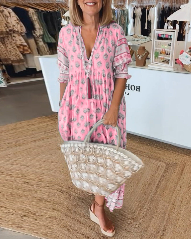 VERONA | BOHO V-NECK  DRESS