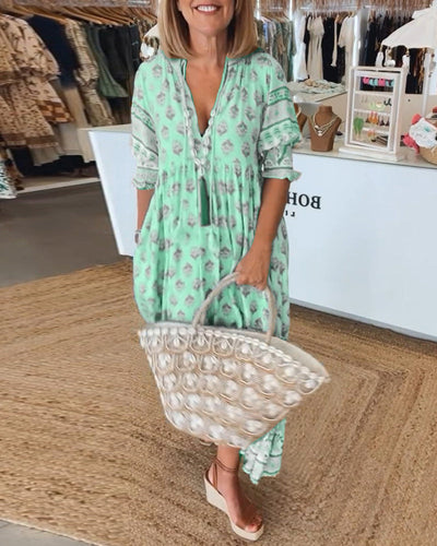 VERONA | BOHO V-NECK  DRESS