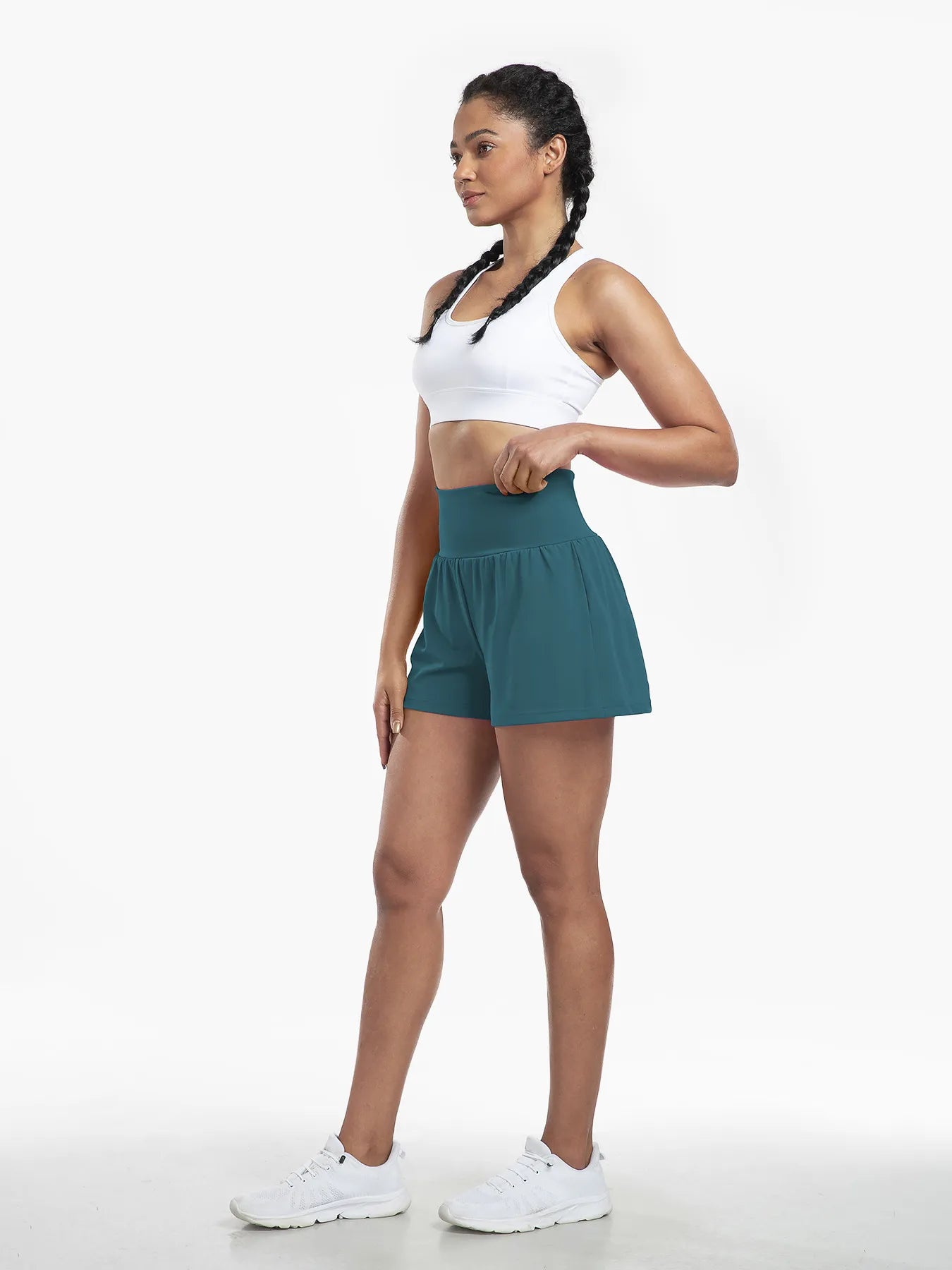 Clara™ | 2-in-1 yoga shorts with high waist, back pocket and side pocket