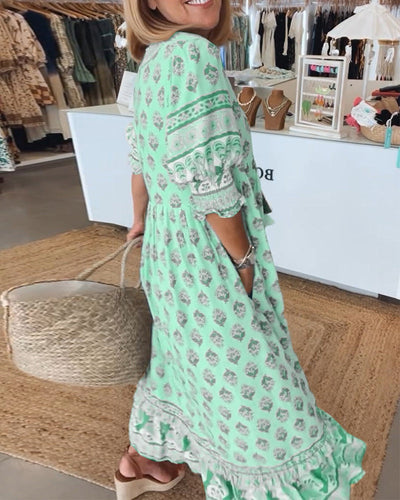 VERONA | BOHO V-NECK  DRESS