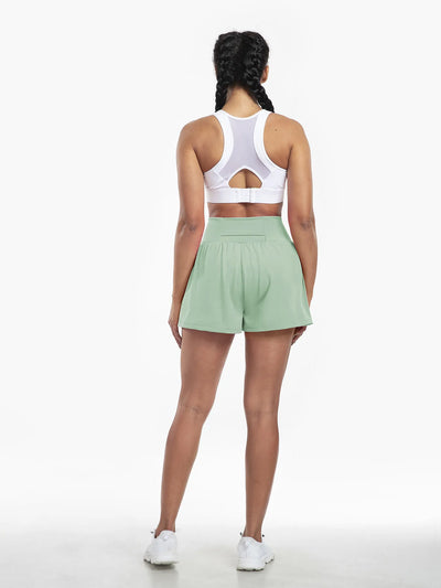 Clara™ | 2-in-1 yoga shorts with high waist, back pocket and side pocket