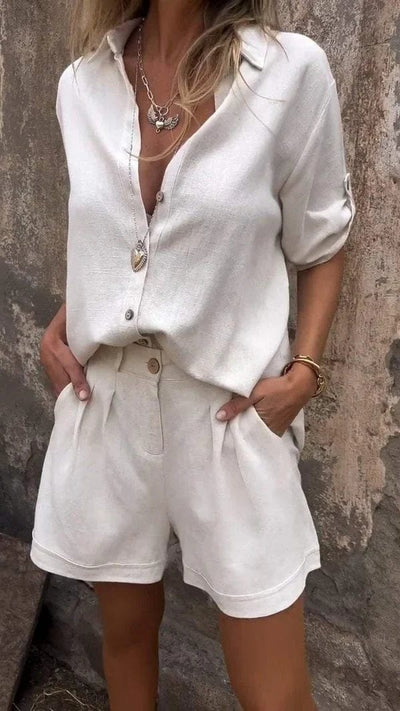 Cotton and Linen Shirt Set