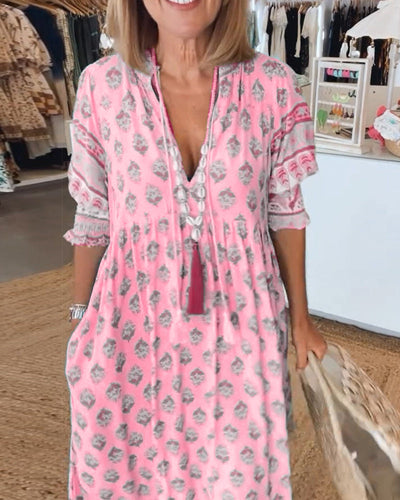 VERONA | BOHO V-NECK  DRESS