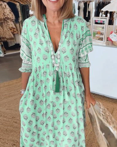 VERONA | BOHO V-NECK  DRESS