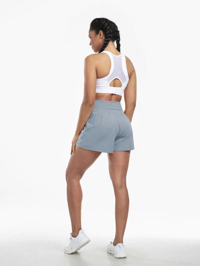 Clara™ | 2-in-1 yoga shorts with high waist, back pocket and side pocket