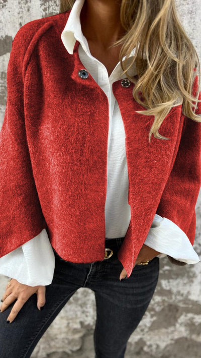 BEA | Women's Wool Coat with Round Neck and Long Sleeves