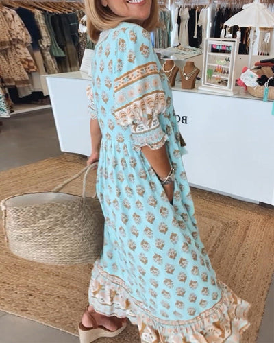 VERONA | BOHO V-NECK  DRESS