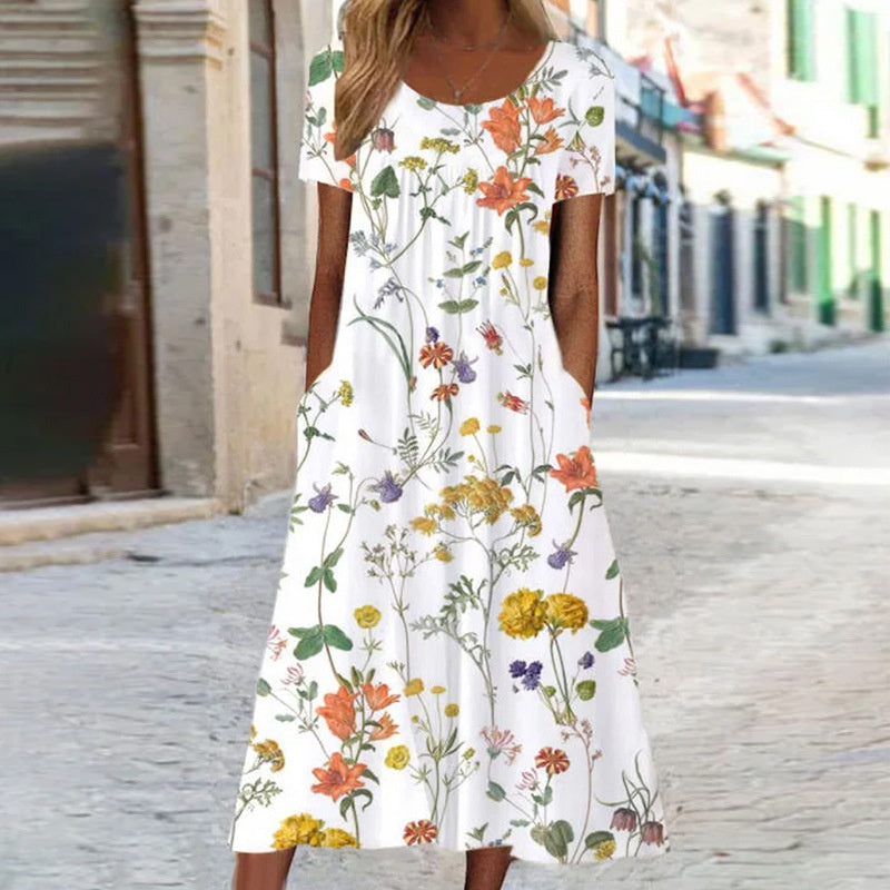 Isabel - Boho floral dress with tummy coverage