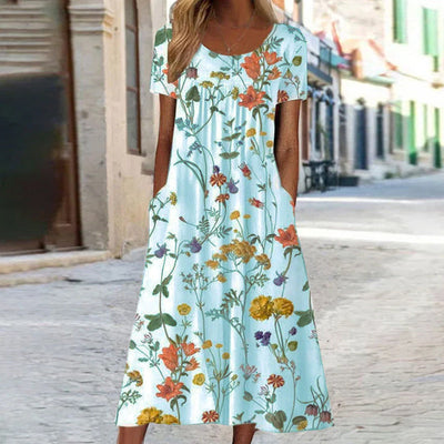 Isabel - Boho floral dress with tummy coverage