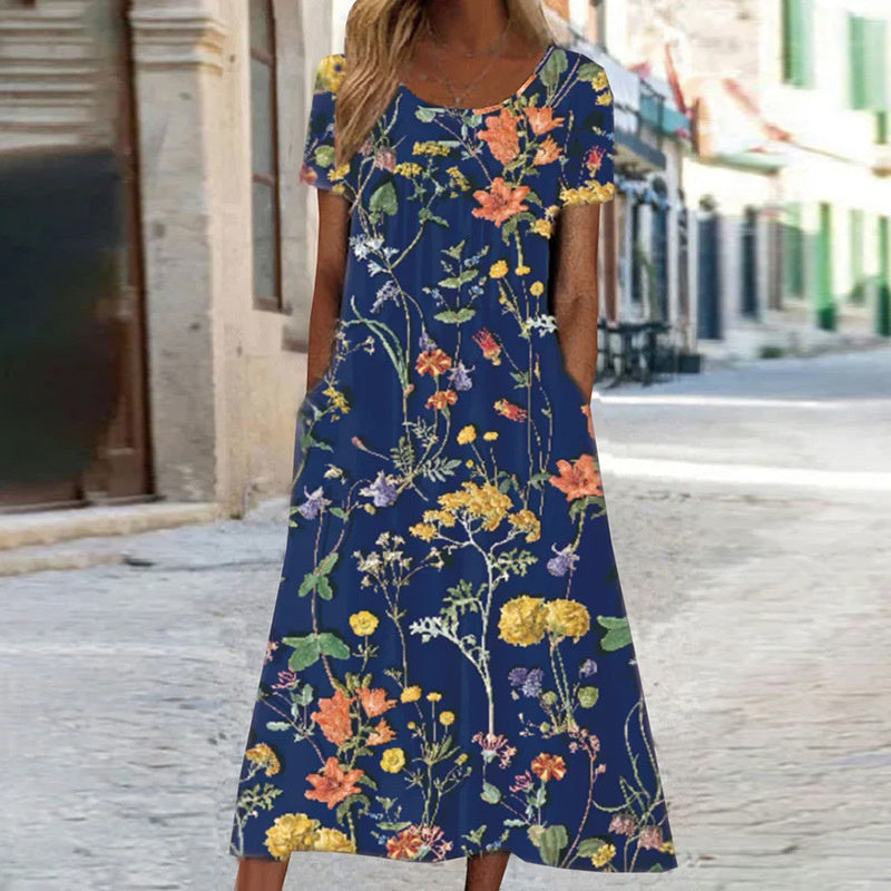 Isabel - Boho floral dress with tummy coverage