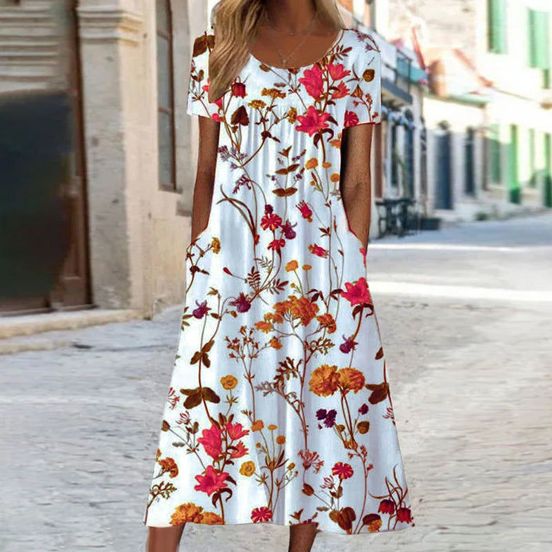 Isabel - Boho floral dress with tummy coverage