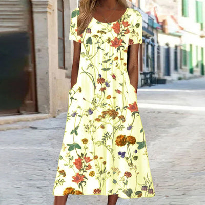 Isabel - Boho floral dress with tummy coverage