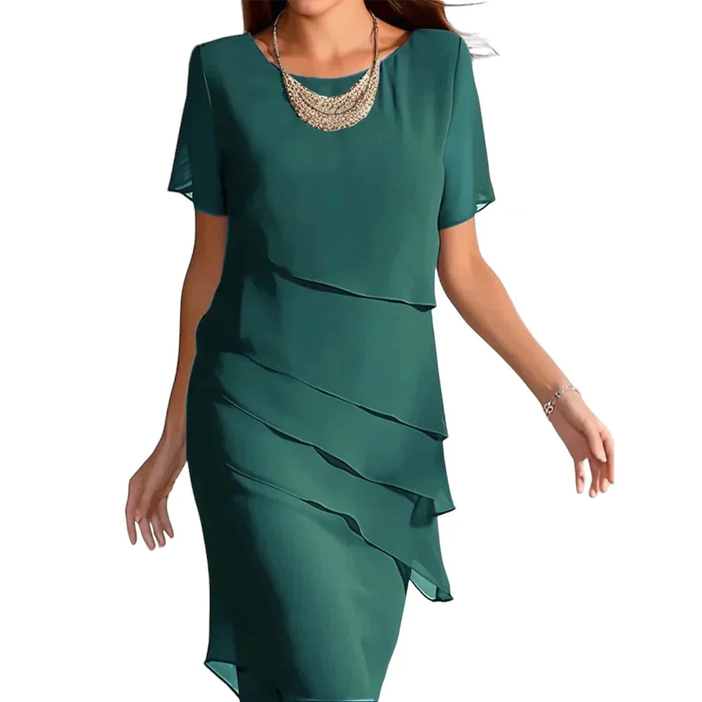 Béatrice™ | Pleated Dress with Tummy Coverage