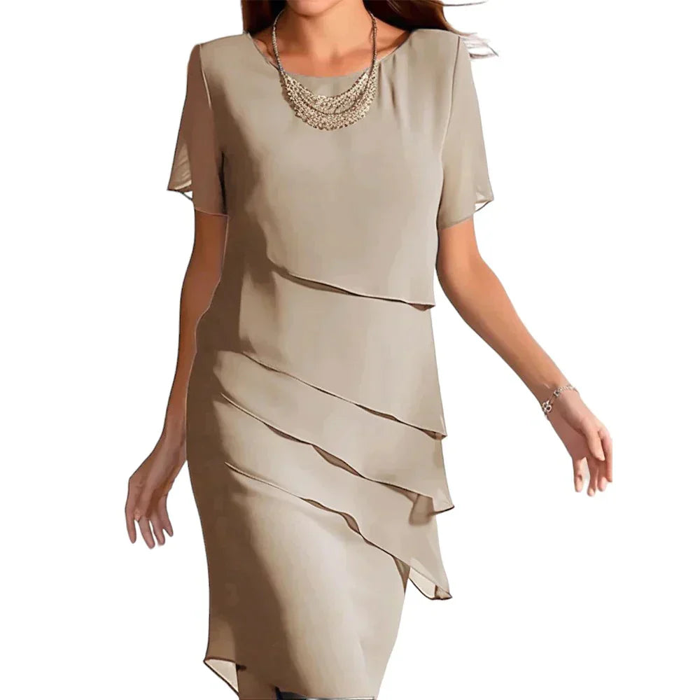 Béatrice™ | Pleated Dress with Tummy Coverage