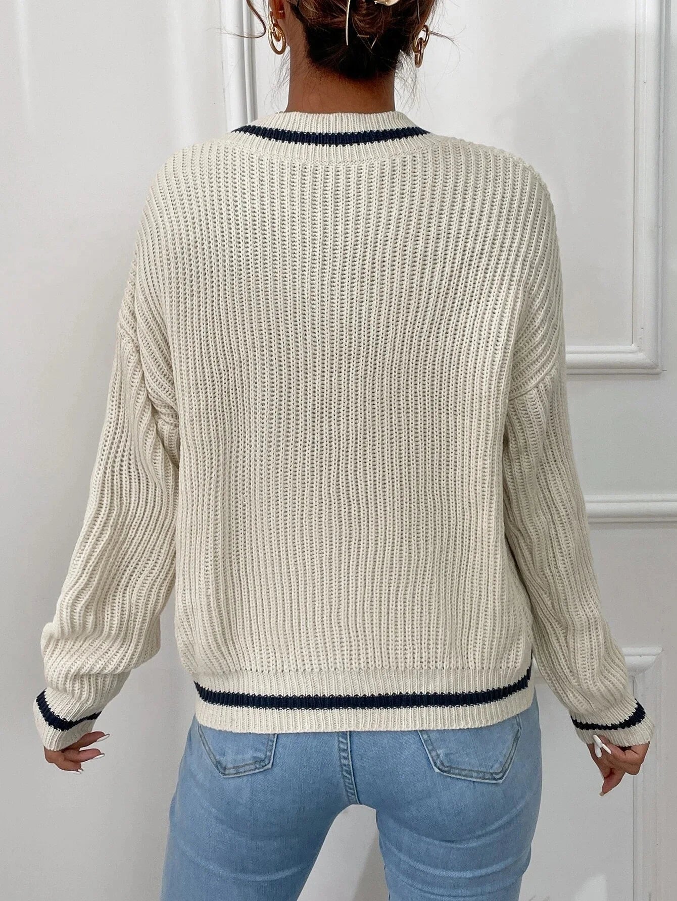 Marina | Striped Waffle Knit Jumper
