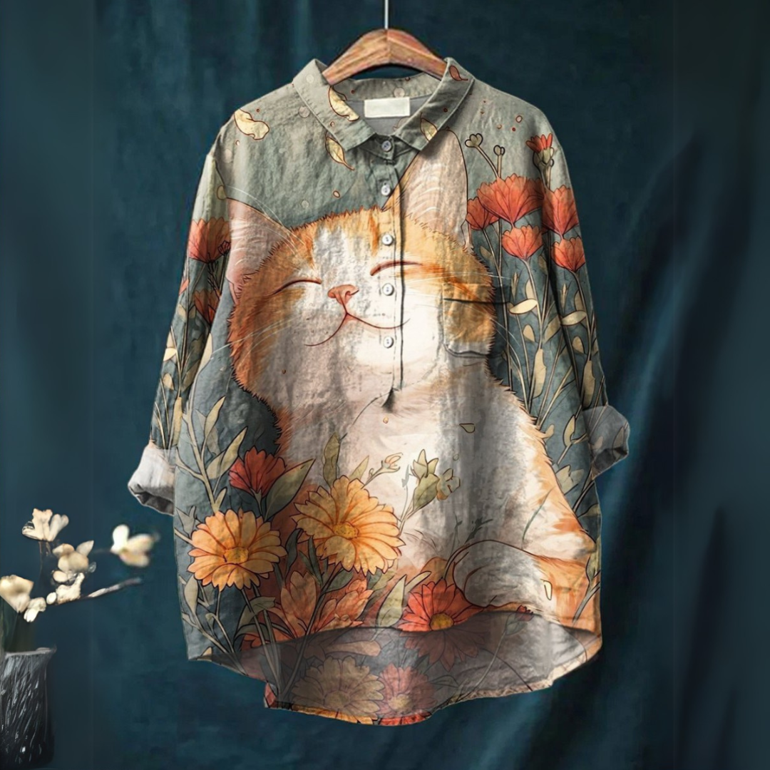 MIKO | Cat Print Blouse