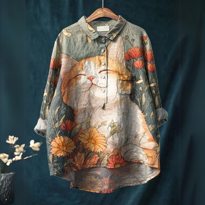 MIKO | Cat Print Blouse