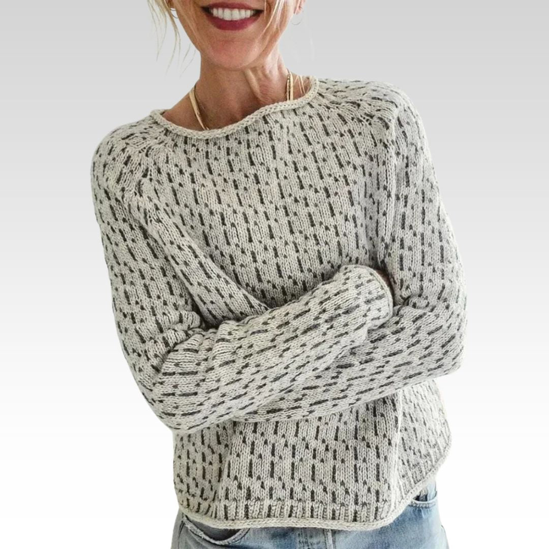 Victoria | Elegant Grey Jumper with Boat Neck