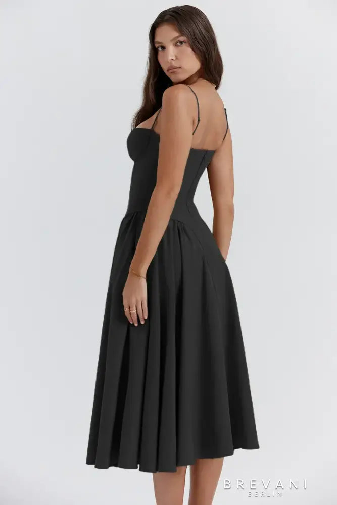 Abby - Sleeveless Corset Midi Dress