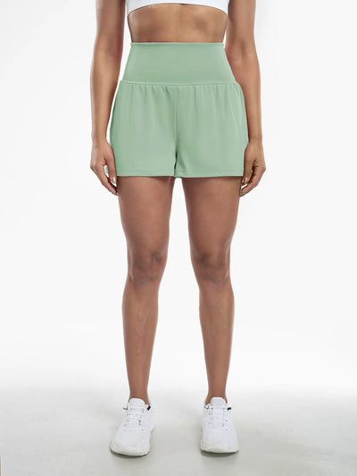 Clara™ | 2-in-1 yoga shorts with high waist, back pocket and side pocket