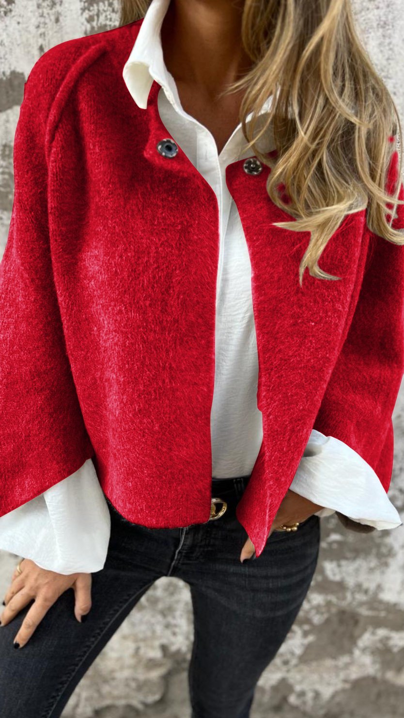 BEA | Women's Wool Coat with Round Neck and Long Sleeves