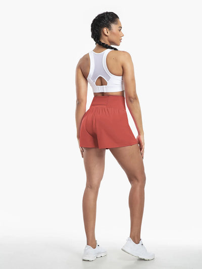 Clara™ | 2-in-1 yoga shorts with high waist, back pocket and side pocket