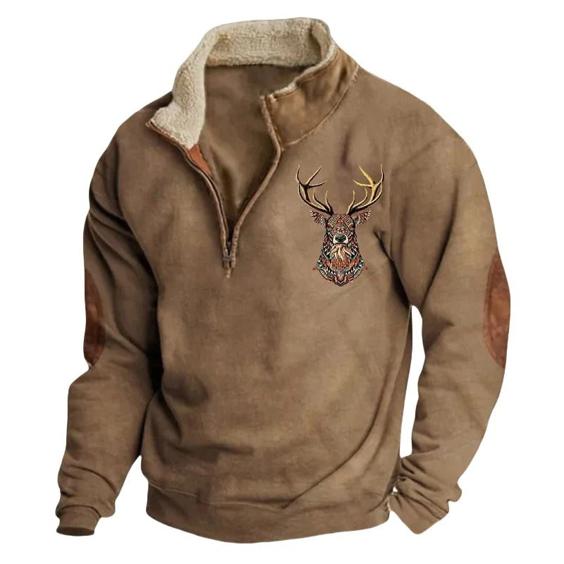 Ralf | Half-Zip Deer Crest Sweater