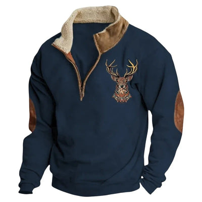 Ralf | Half-Zip Deer Crest Sweater