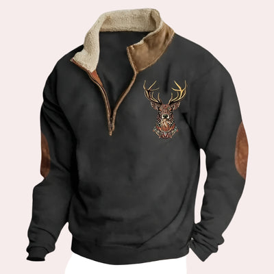 Ralf | Half-Zip Deer Crest Sweater