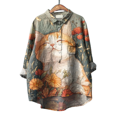 MIKO | Cat Print Blouse